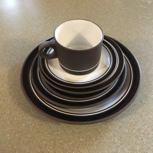 24-Piece Vintage Hornsea Contrast Pottery Dinnerware Set
